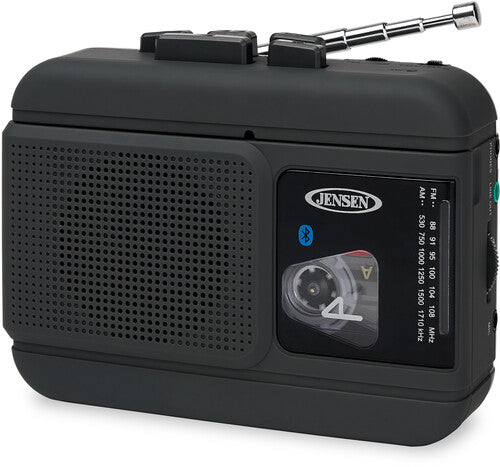 Jensen MCR-60 Personal Portable Cassette Player/Recorder Bluetooth AM/FM Radio (Black)