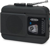 Jensen MCR-60 Personal Portable Cassette Player/Recorder Bluetooth AM/FM Radio (Black)