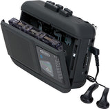 Jensen MCR-60 Personal Portable Cassette Player/Recorder Bluetooth AM/FM Radio (Black)