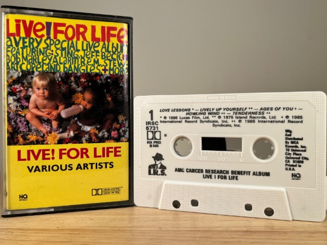 AMC CANCER RESEARCH BENEFIT ALBUM - live! For life various artists - CASSETTE TAPE