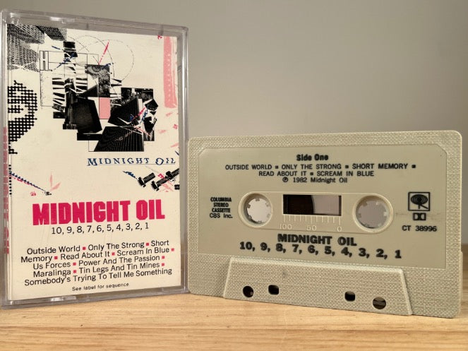 MIDNIGHT OIL - 10, 9, 8, 7, 6, 5, 4, 3, 2, 1 - CASSETTE TAPE
