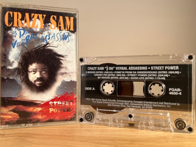 CRAZY SAM - “3 DA” verbal assassins - street power - CASSETTE TAPE