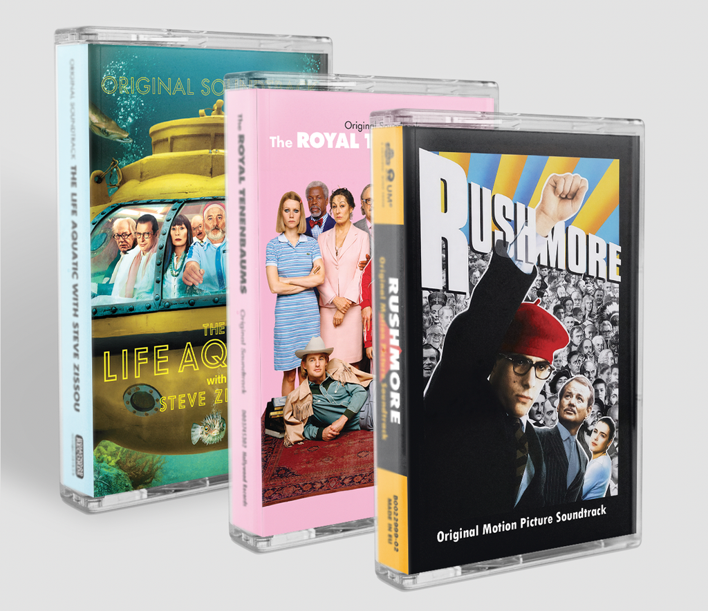 WES ANDERSON SOUNDTRACK [3pk] - RUSHMORE / THE ROYAL TENENBAUMS / LIFE AQUATIC - - BRAND NEW CASSETTE TAPES