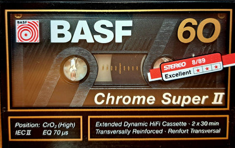 BASF Chrome Super II Blank 60 Minute Audio Cassette Tape