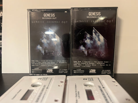 GENESIS - seconds out [part 1 & 2] - 2 X CASSETTE TAPES [white shell]