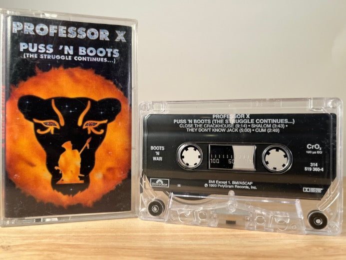 PROFESSOR X - puss n boots - CASSETTE TAPE