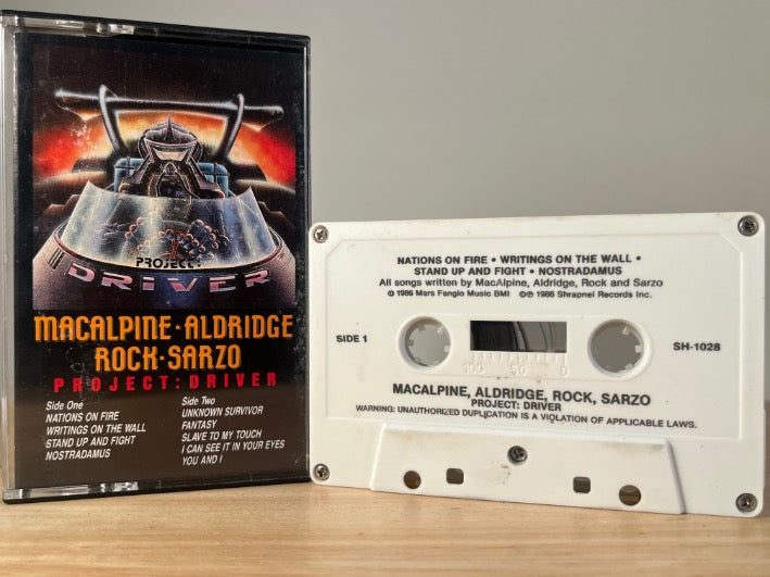 MACALPINE, ALDRIDGE, ROCK, SARZO - project:driver - CASSETTE TAPE