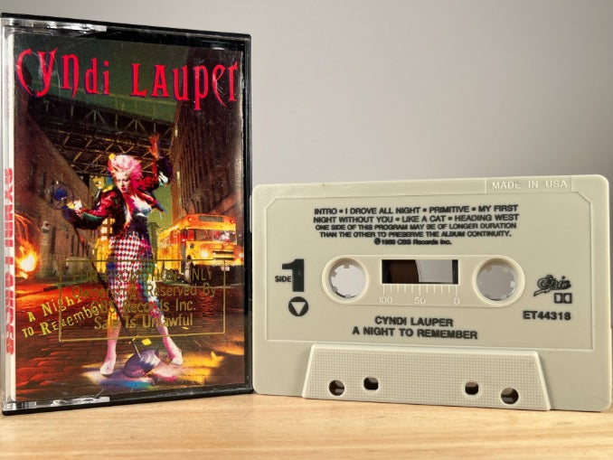 CYNDI LAUPER - a night to remember [promotional copy] - CASSETTE TAPE