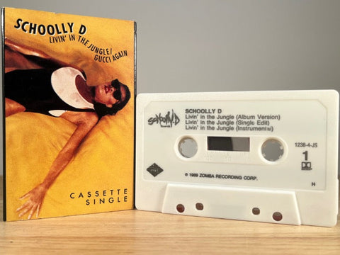 SCHOOLLY D - livin’ in the jungle [cassingle] - CASSETTE TAPE