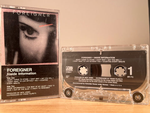 FOREIGNER - Inside Information - CASSETTE TAPE