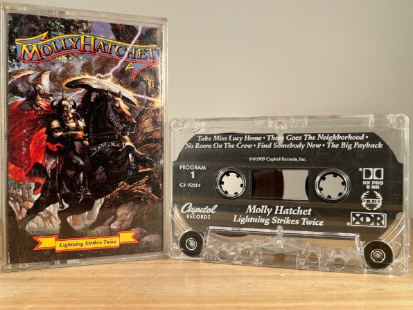 MOLLY HATCHET - Lightning Strikes Twice - CASSETTE TAPE