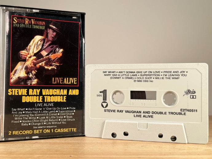 STEVIE RAY VAUGHAN AND DOUBLE TROUBLE – Live Alive – CASSETTE TAPE