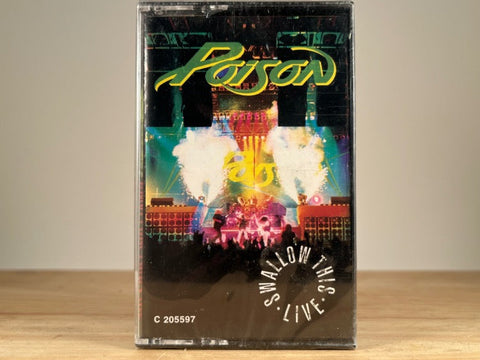 POISON – SWALLOW THIS LIVE – BRAND NEW CASSETTE TAPE