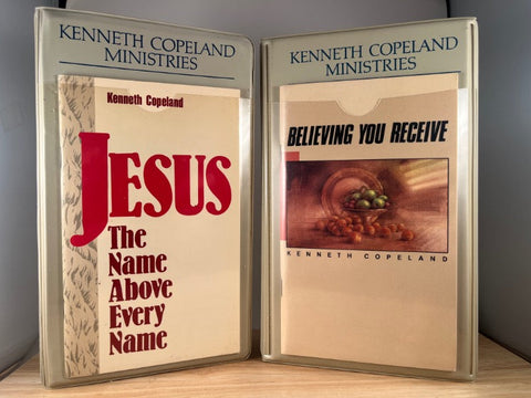 KENNETH COPELAND - jesus the name above every name, believing you receive - 2 CASSETTE SETS