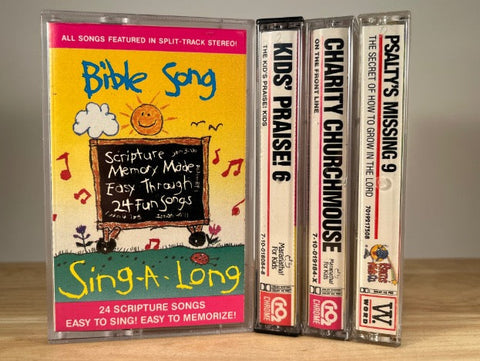 BIBLE SONG AND STORIES - 4 cassette tapes - CASSETTE SET