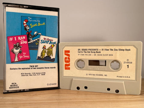 DR. SEUSS PRESENTS - if I ran the zoo, sleep book, cat in the hat song book - CASSETTE TAPE