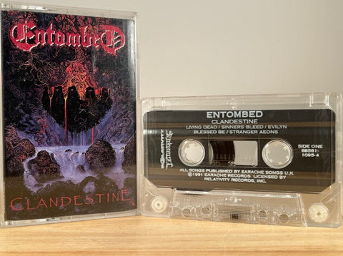ENTOMBED - clandestine - CASSETTE TAPE