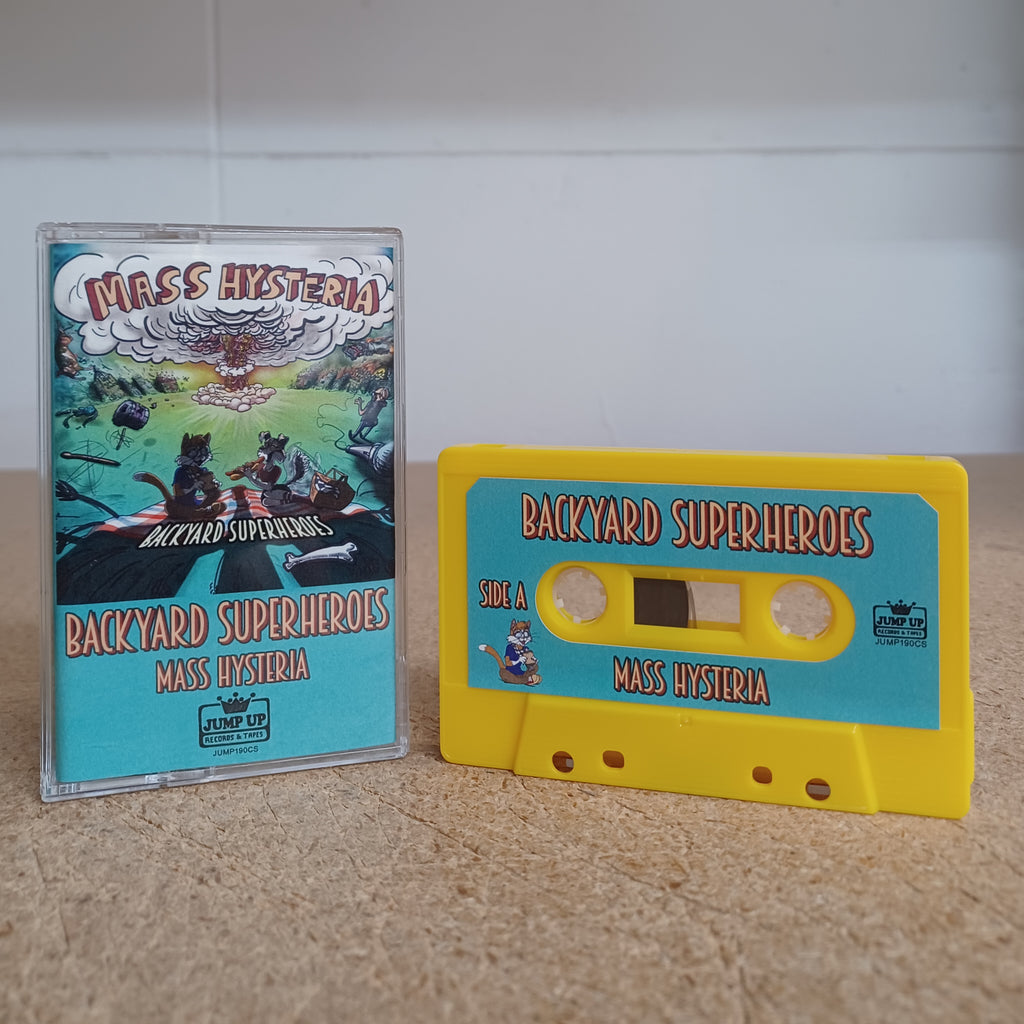 Backyard Superheroes - Mass Hysteria - BRAND NEW CASSETTE TAPE