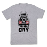 Tapehead City classic logo - grey t-shirt - RED SPEAKERS