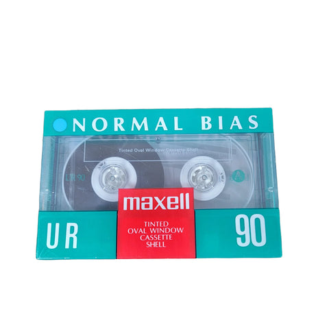 MAXELL UR 90 BLANK TAPE - tinted oval window shell - BRAND NEW
