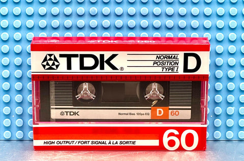TDK D 60 1986 USA TYPE I BLANK CASSETTE TAPE