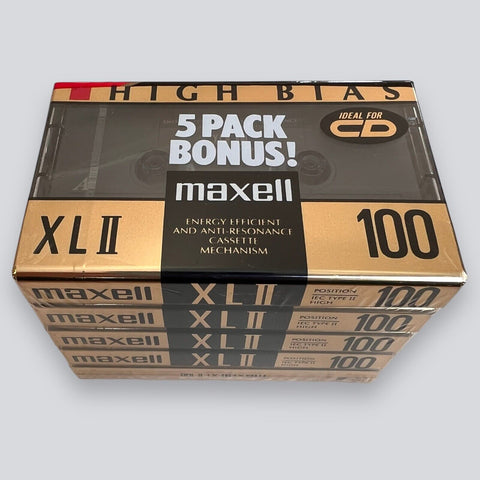 MAXELL XLII HIGH BIAS 100 5 PACK - BRAND NEW SEALED CASSETTE TAPES