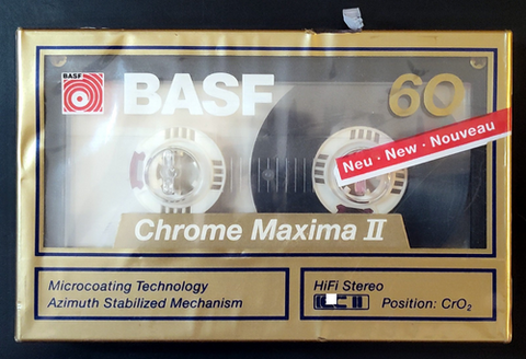 BASF Chrome Maxima II Blank 60 Minute High Bias Audio Cassette Tape