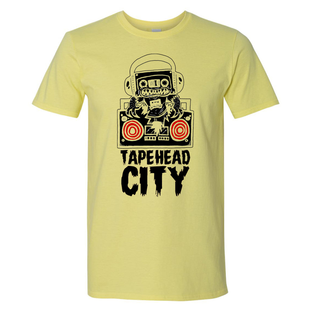 Tapehead City classic logo - Yellow (red speakers) mens T-shirt