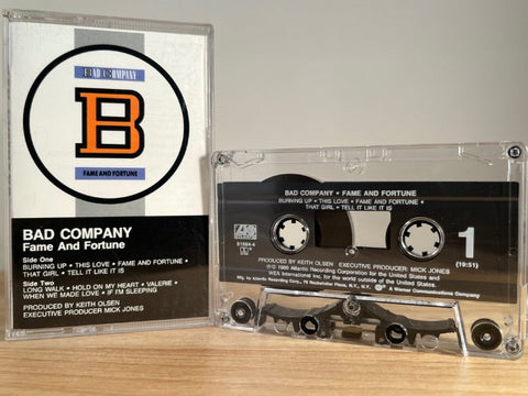 BAD COMPANY - fame and fortune - CASSETTE TAPE