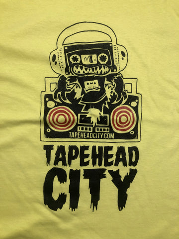 Tapehead City classic logo - Yellow (red speakers) mens T-shirt