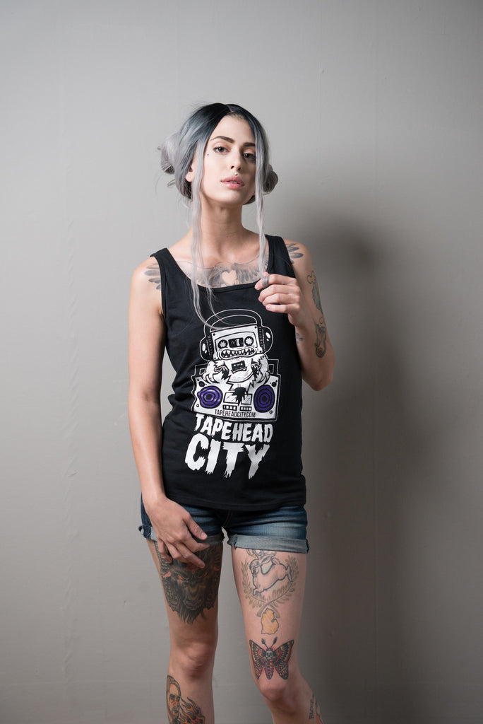 Tapehead city - Ladies black soft style tank top [XL only] – TAPEHEAD CITY
